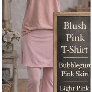 Blush Pink T-Shirt and Skirt Set